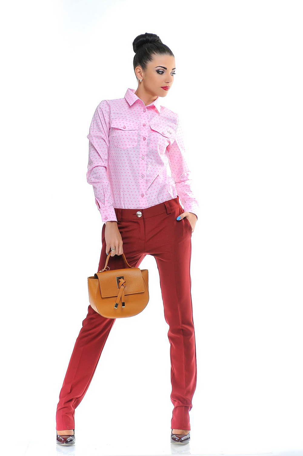 Burgundy trousers