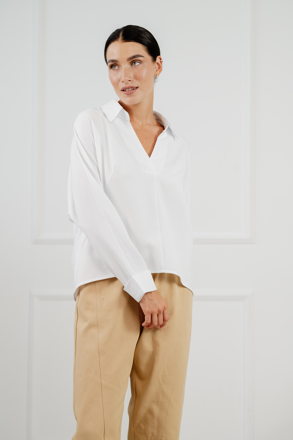 Casual-блуза белого цвета
