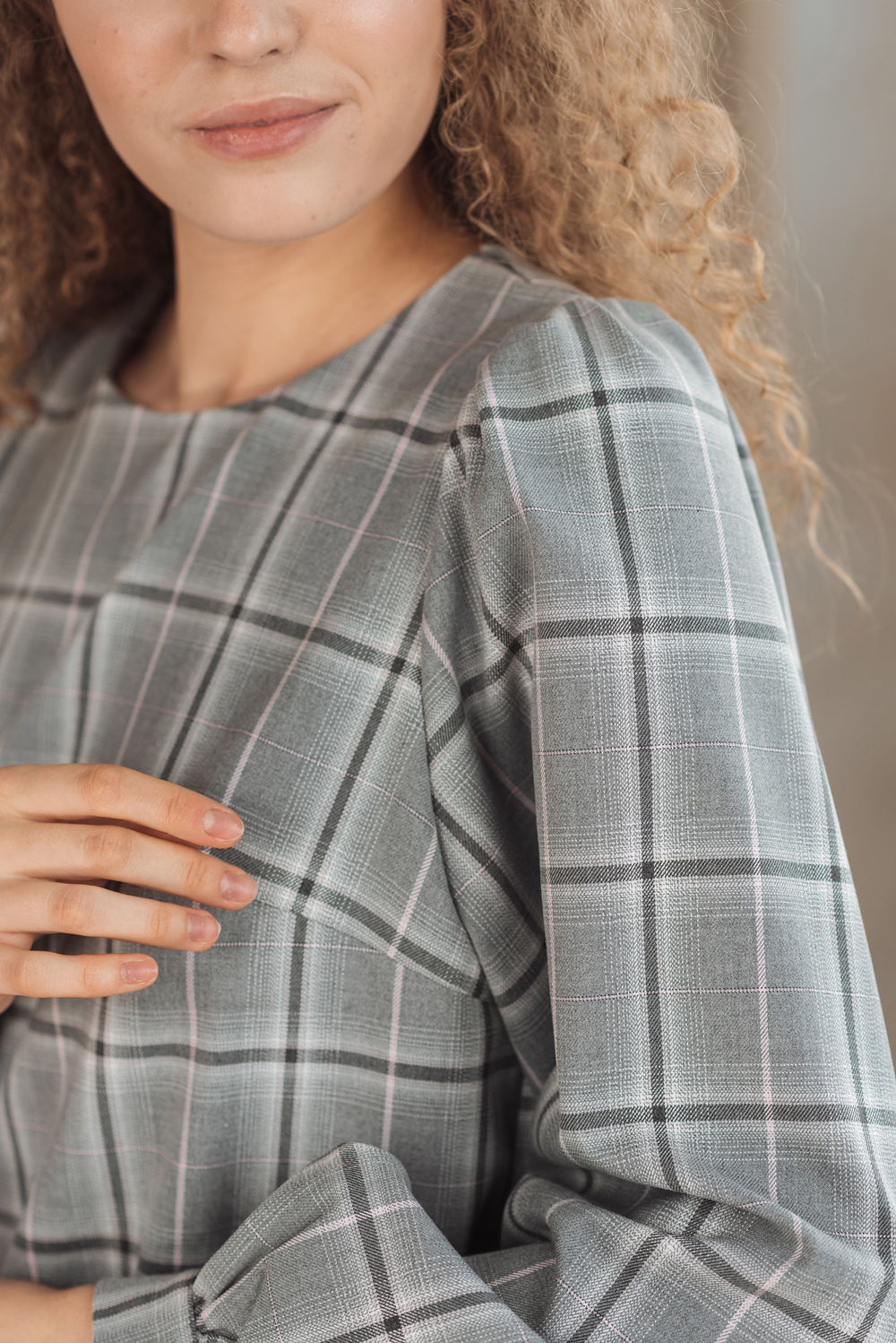 Checkered dress with pockets