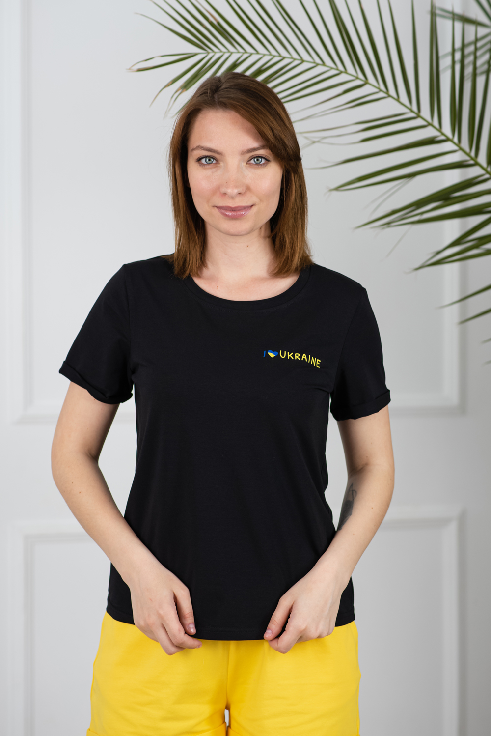 Black cotton 'Ukraine' T-shirt