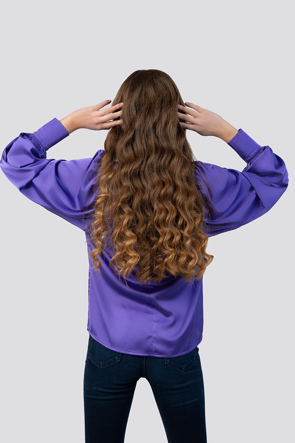 Фіолетова шовкова блузка
