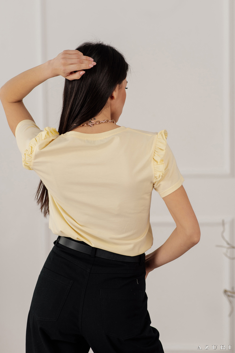 Lemon T-shirt with ruffle