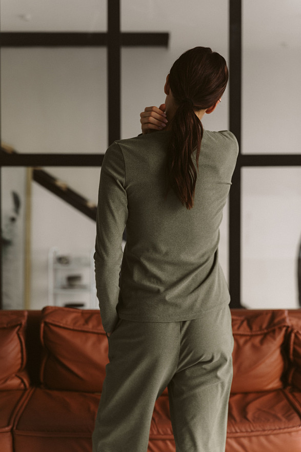Olive knitted pajamas
