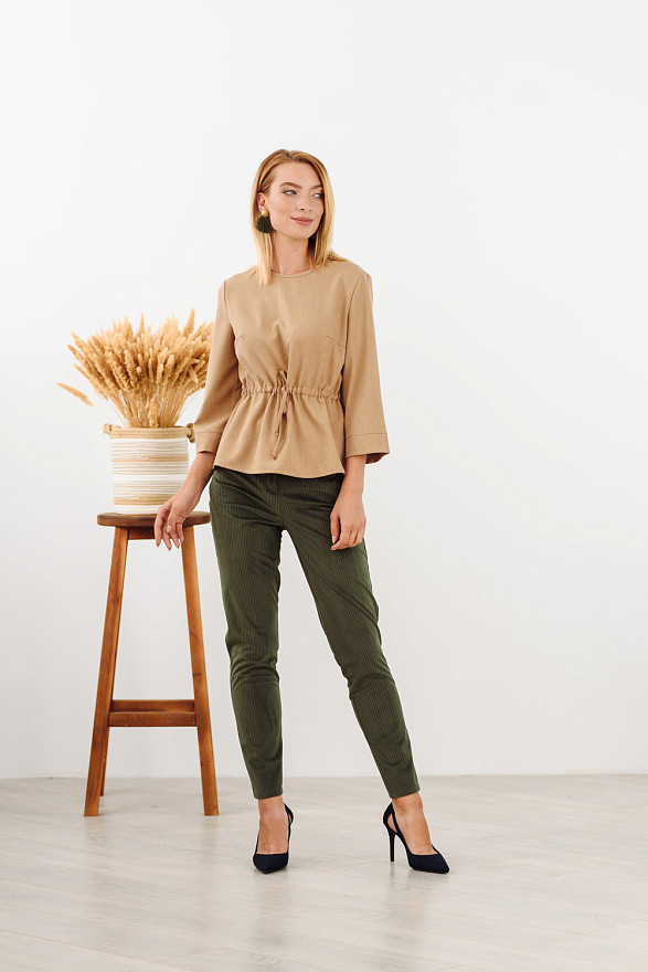 Карамельная блузка с рукавом 3\4