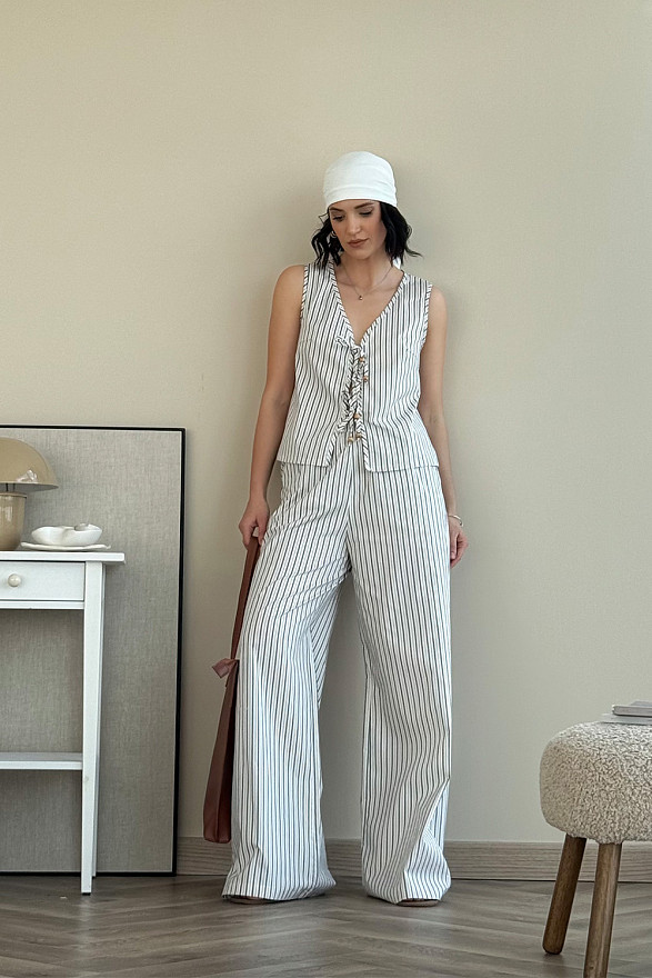 Beige cotton suit