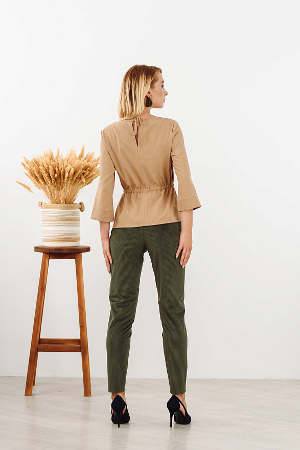 Карамельная блузка с рукавом 3\4