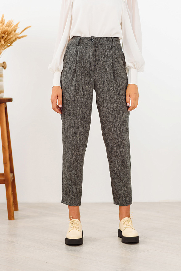 Gray trousers with darts