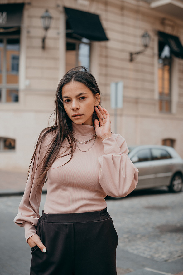 Wide Sleeve Powdery Sweater