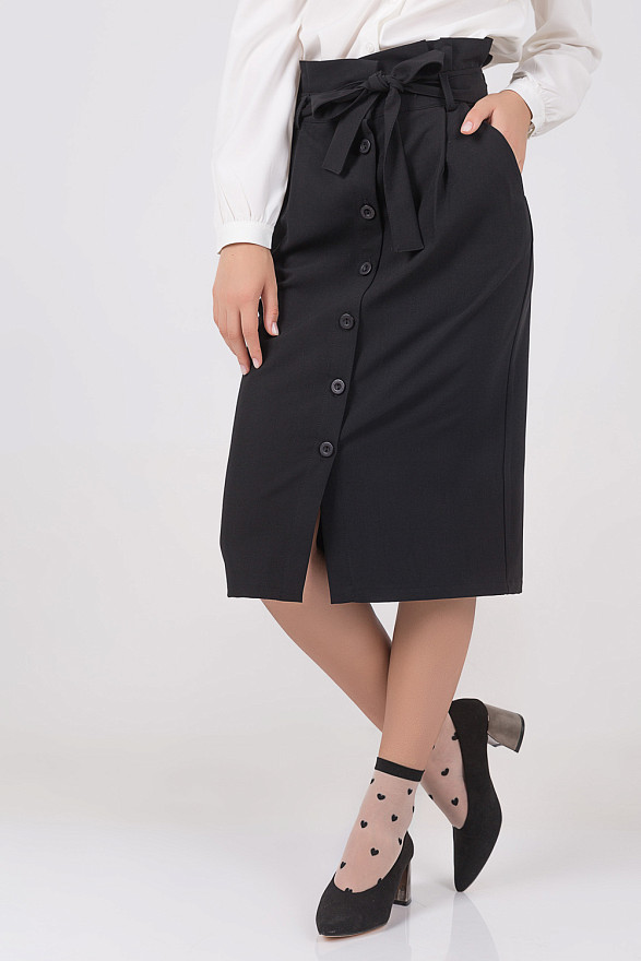Прямая юбка с высокой талией