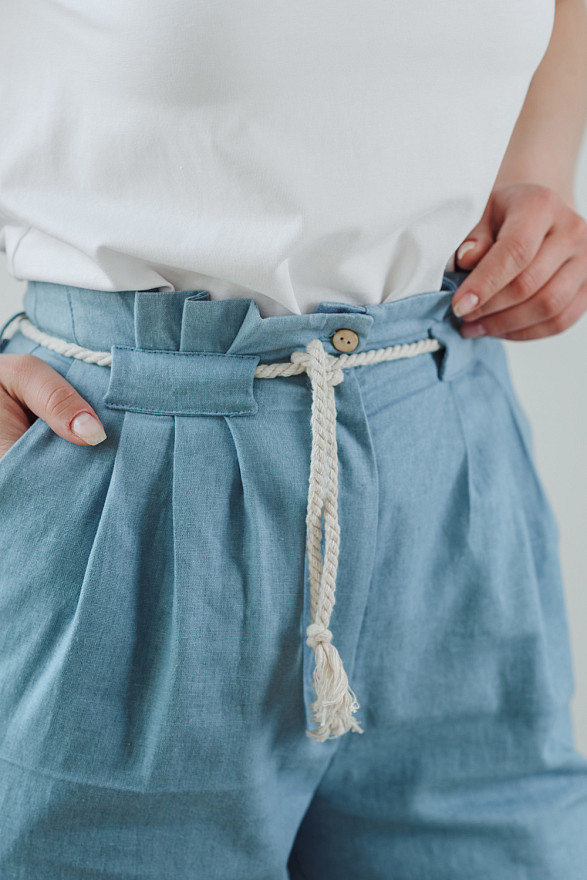 Лляні штани з канатом