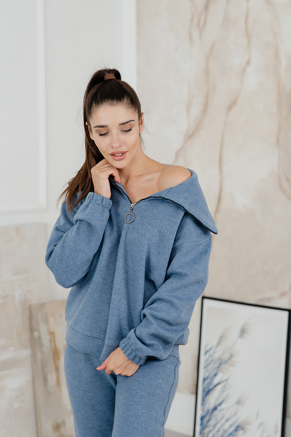 Синій спортивний костюм із ангори