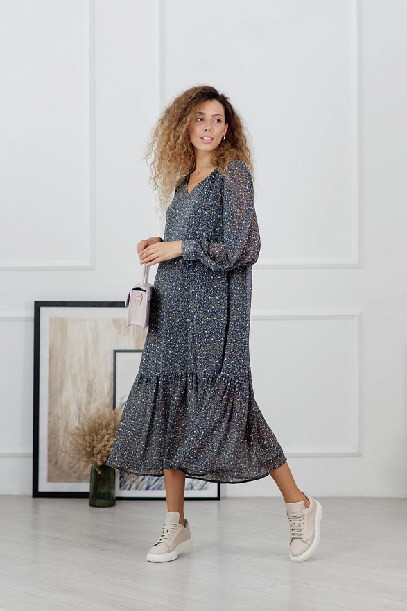 Синя шифонова сукня 