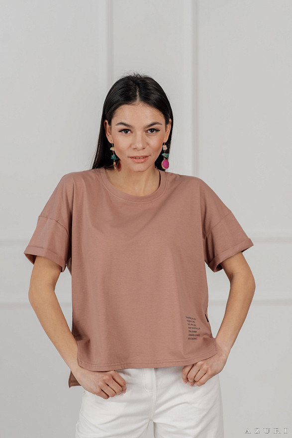 Cappuccino T-shirt with slogan