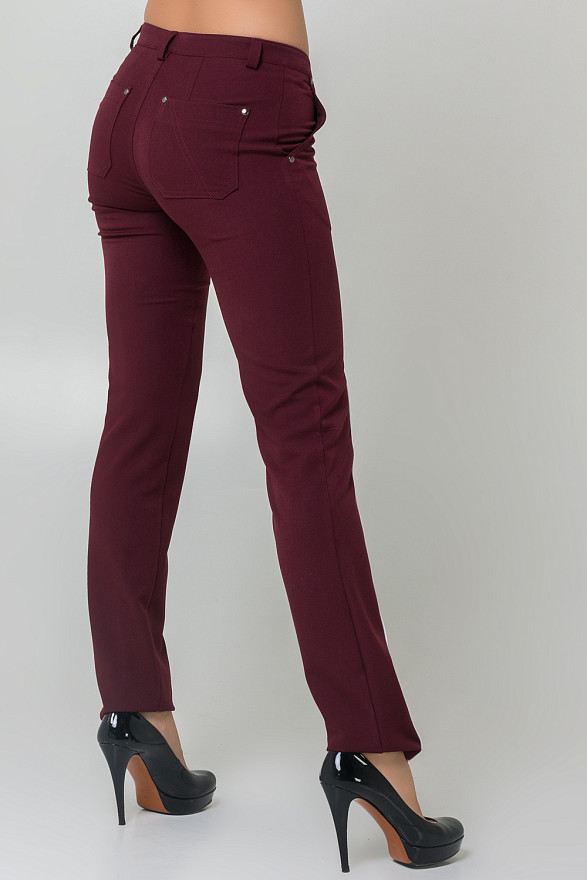 Штани з лампасами в бордовому кольорі