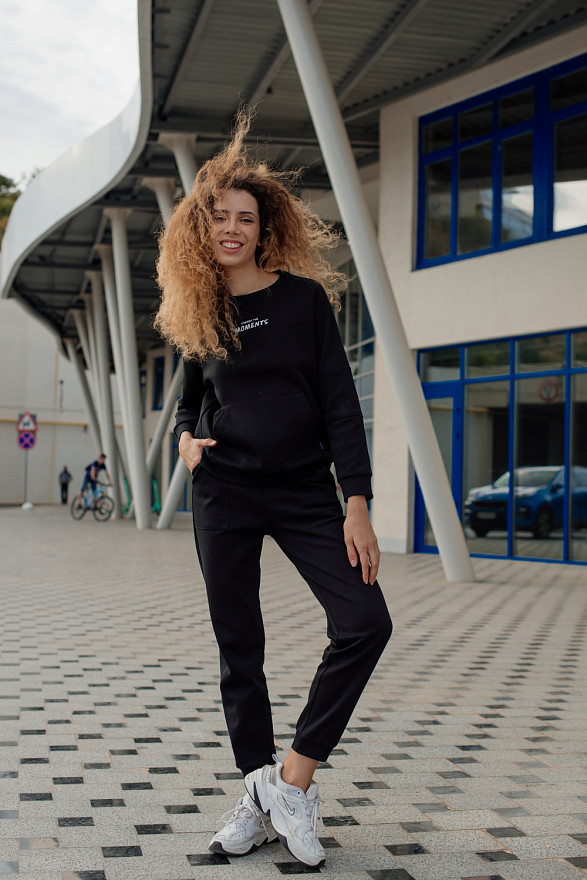 Black basic tracksuit trousers