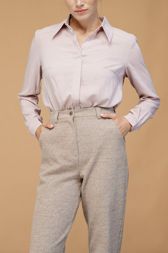 Бежевые брюки прямого кроя 