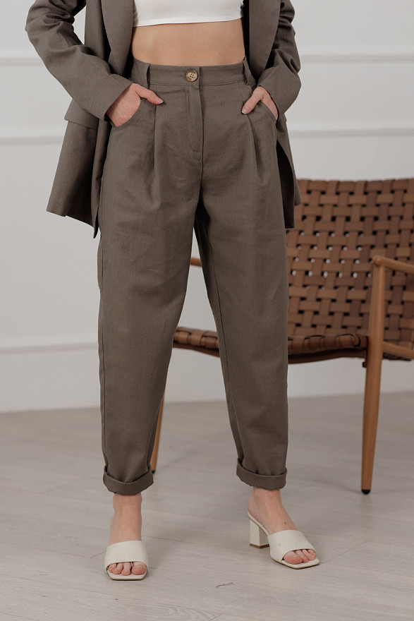 Брюки-банани з льону