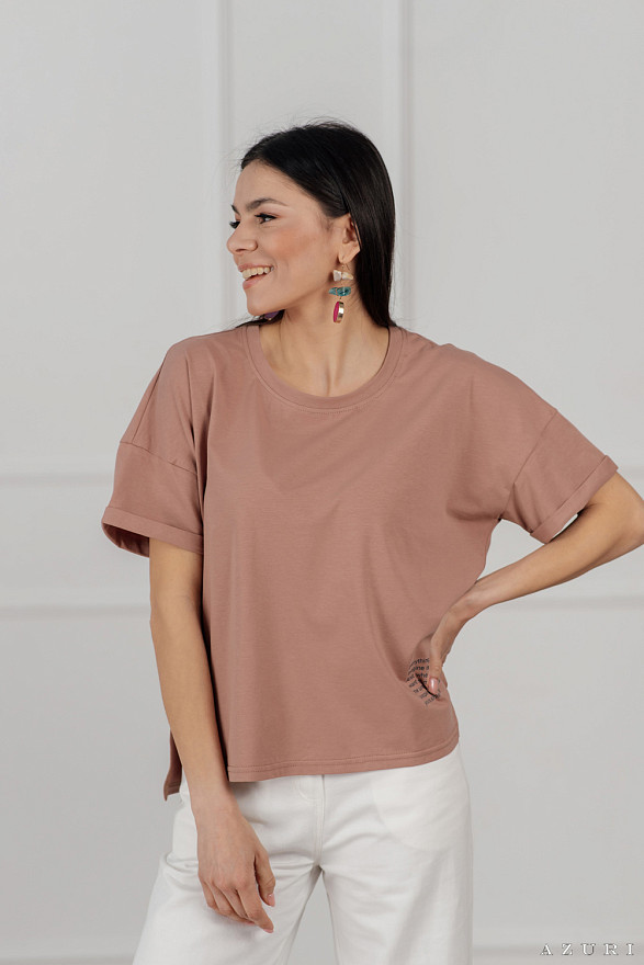 Cappuccino T-shirt with slogan