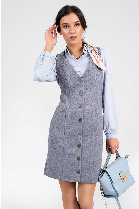 Теплий сарафан на ґудзиках