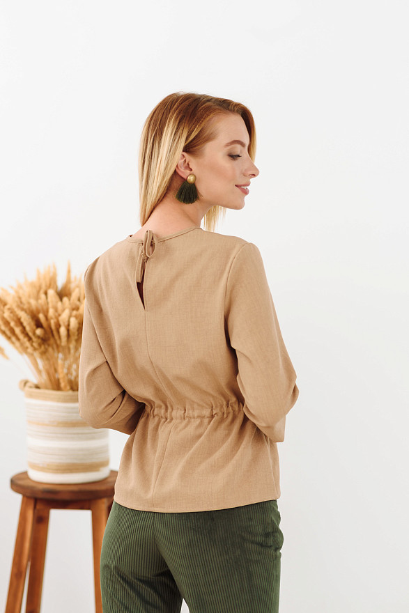 Карамельная блузка с рукавом 3\4