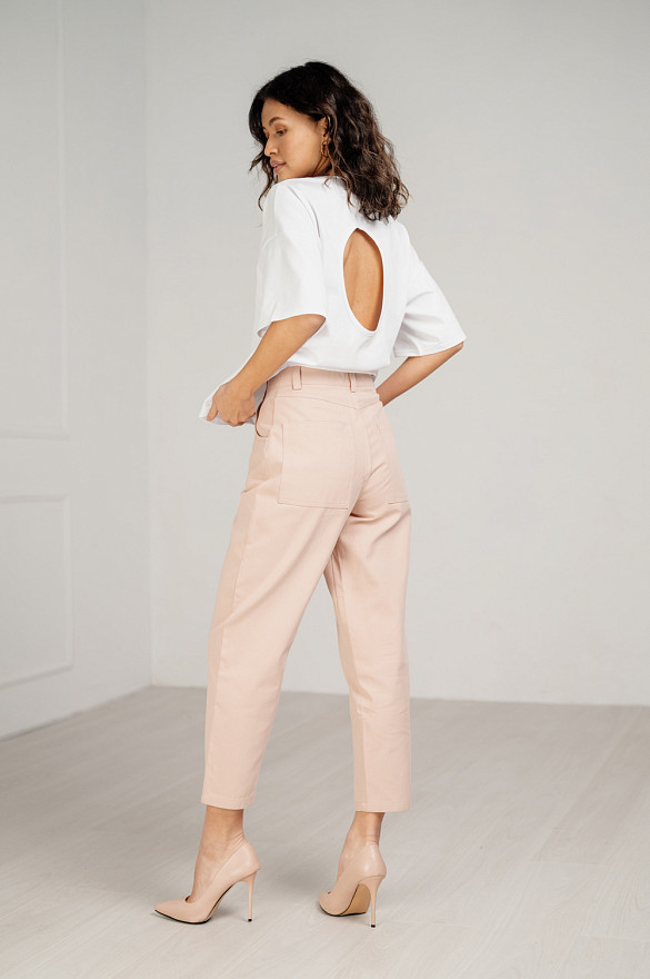 Powder colored slouchy jeans