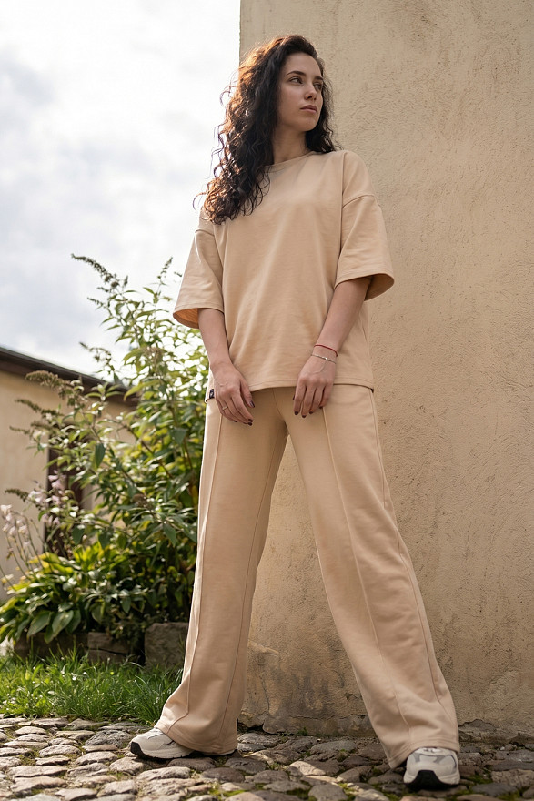 Beige cotton suit