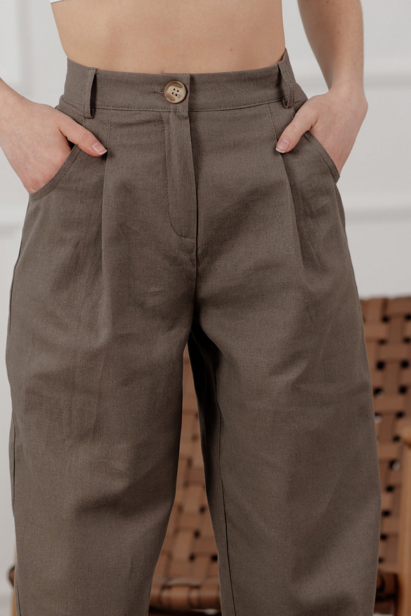 Брюки-банани з льону