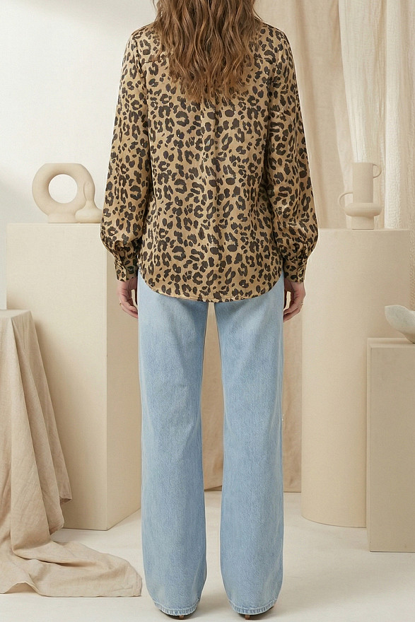 Блуза вільного крою, колір мокко