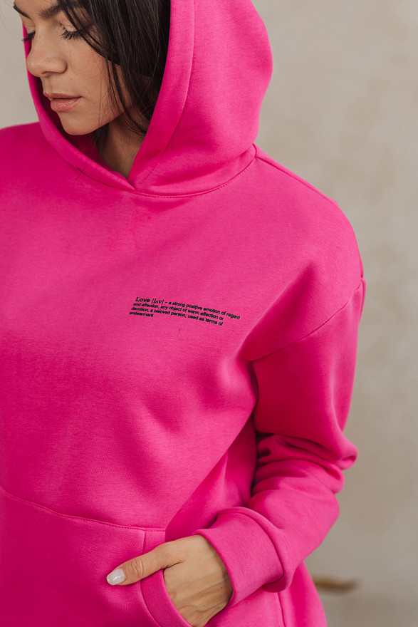 Світшот кольору фуксії з кишенею