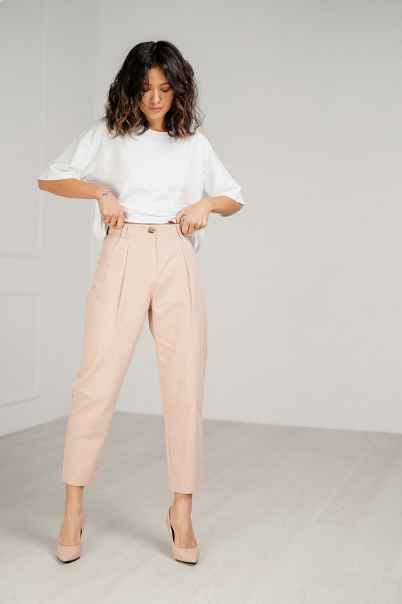 Powder colored slouchy jeans