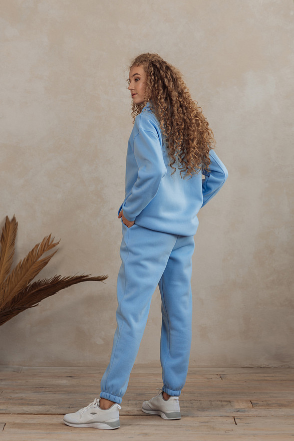 Блакитний світшот з капюшоном