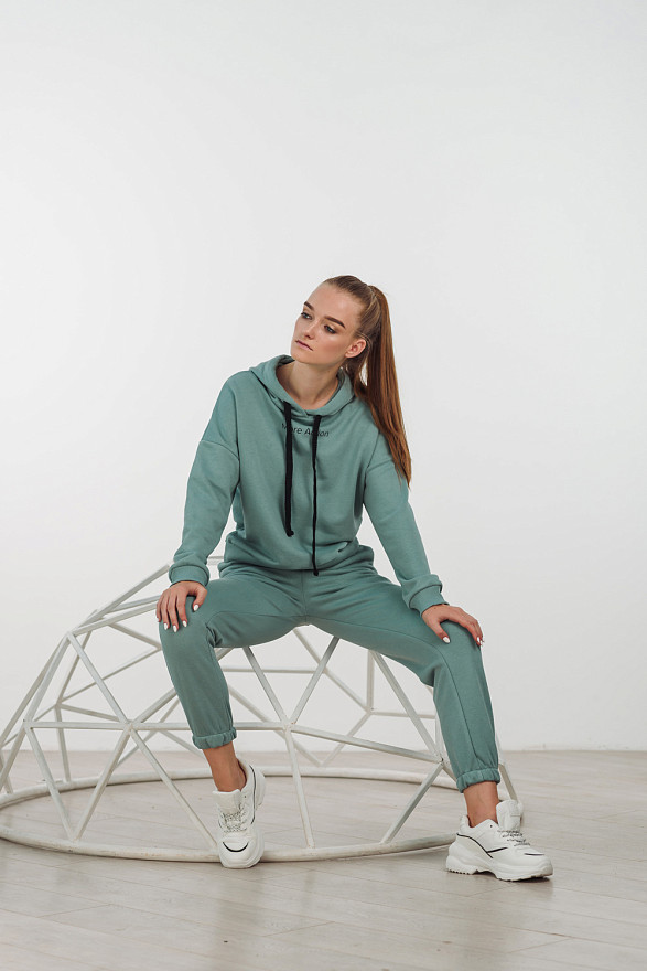 Толстовка оверсайз у відтінку Тіффані