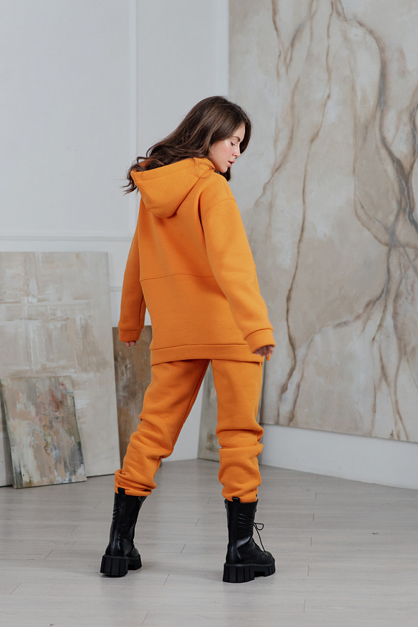 Подовжений теплий світшот із кишенею кенгуру