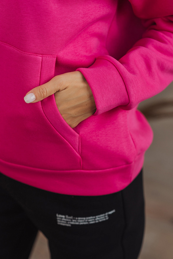 Світшот кольору фуксії з кишенею