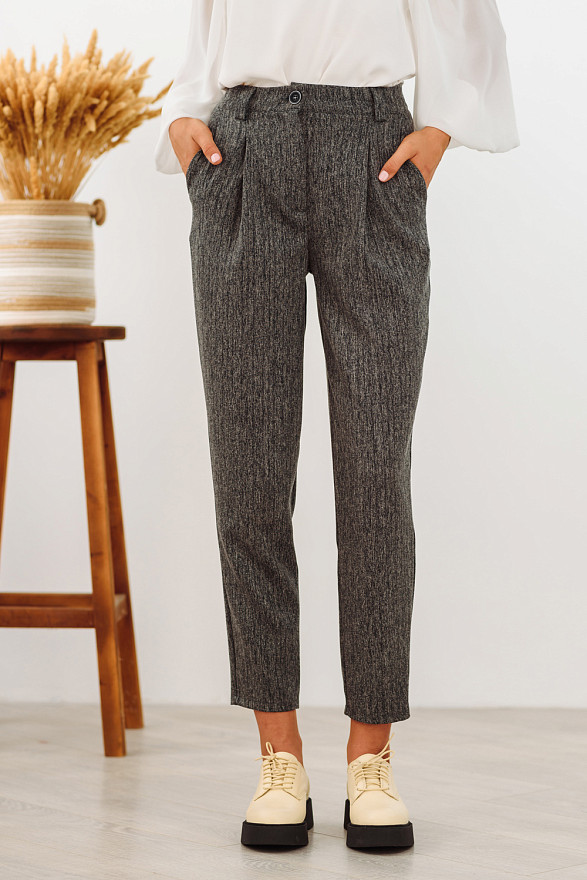 Gray trousers with darts