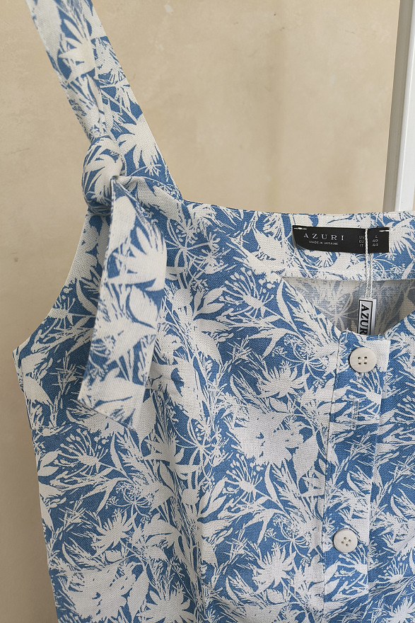 Блакитний сарафан на регульованих бретелях