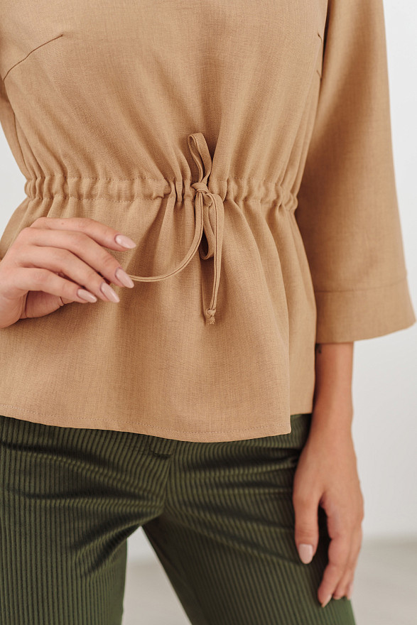 Карамельная блузка с рукавом 3\4