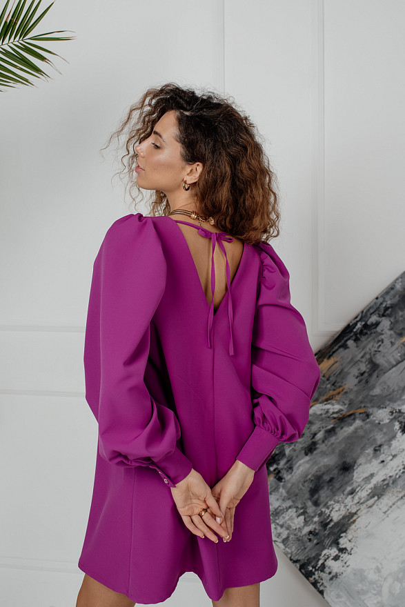 A-line mini dress in fuchsia