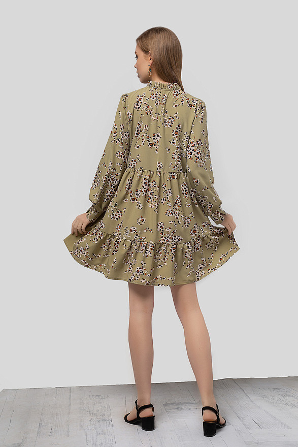 Leopard Mini Dress with drawstrings