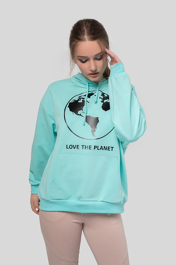 Бірюзова худі з капюшоном
