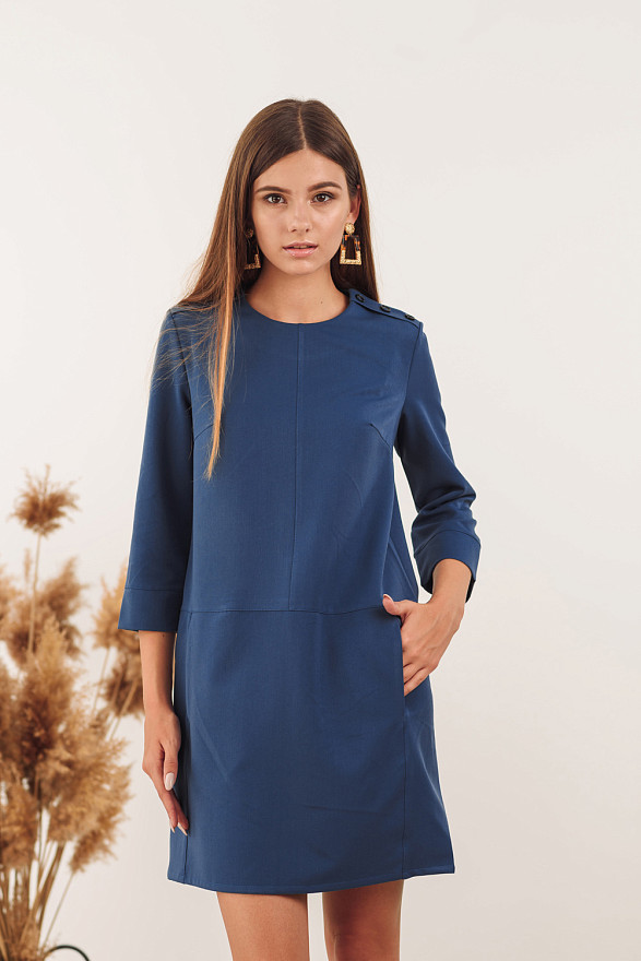 Denim dress with shoulder straps