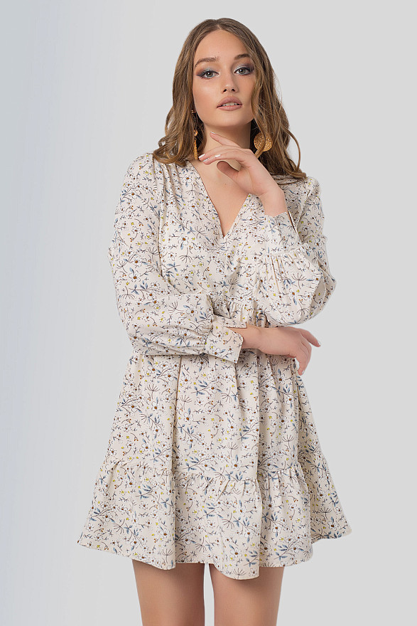 Мини платье с цветочным принтом