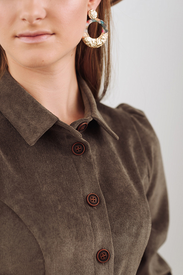 Corduroy shirt dress