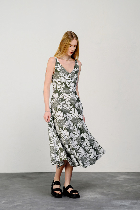 Сарафан с регулируемыми бретелями в цвете «хаки»