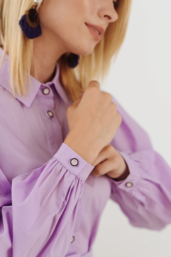Лавандова сорочка з котону
