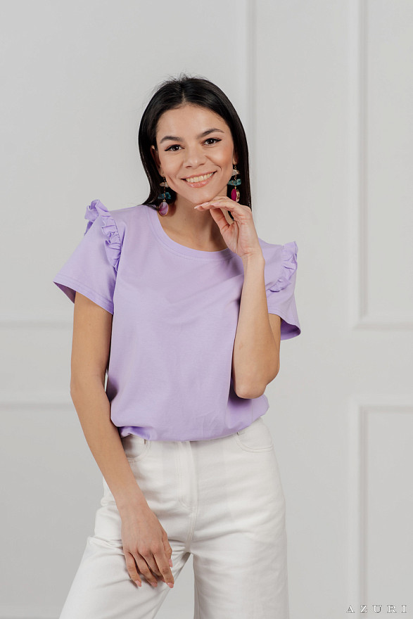 Лілова футболка з коротким рукавом