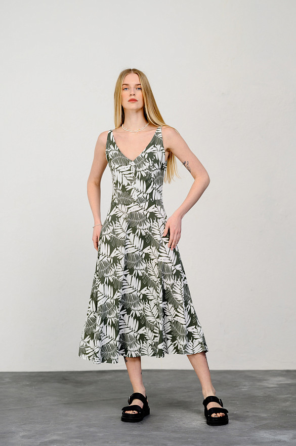 Сарафан с регулируемыми бретелями в цвете «хаки»