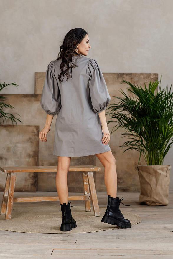 Мини платье с рукавами буфами