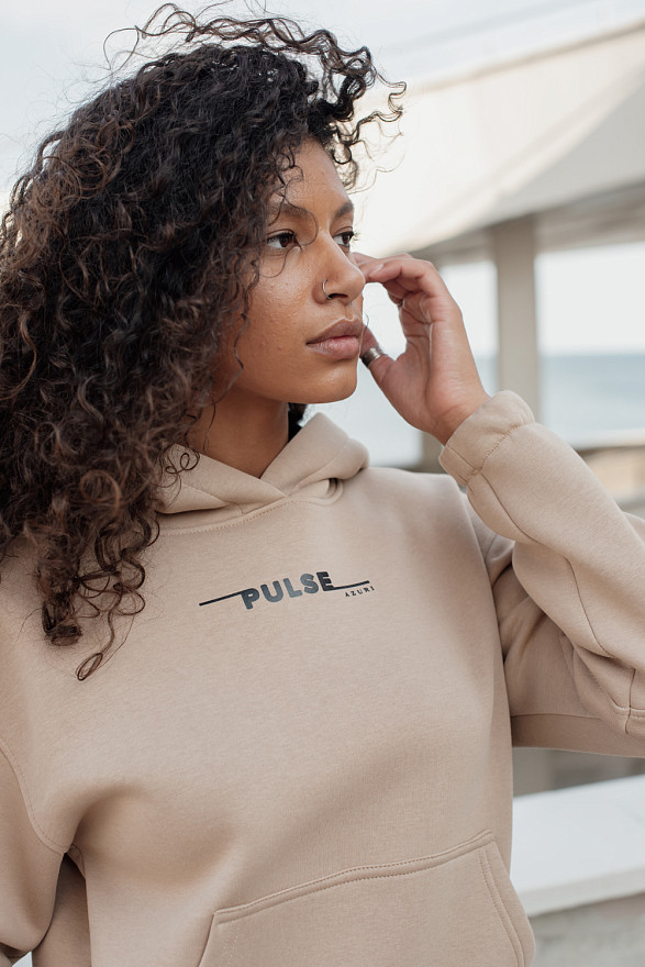 Теплий світшот з написом з великим капюшоном