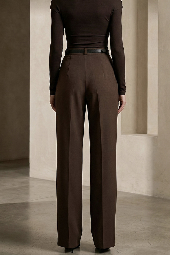 Шоколадні штани прямого крою